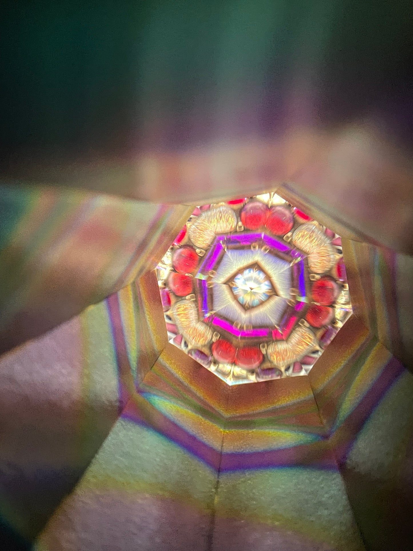 Stained Glass Kaleidoscope "Wishes", Handmade By Sue Rioux.