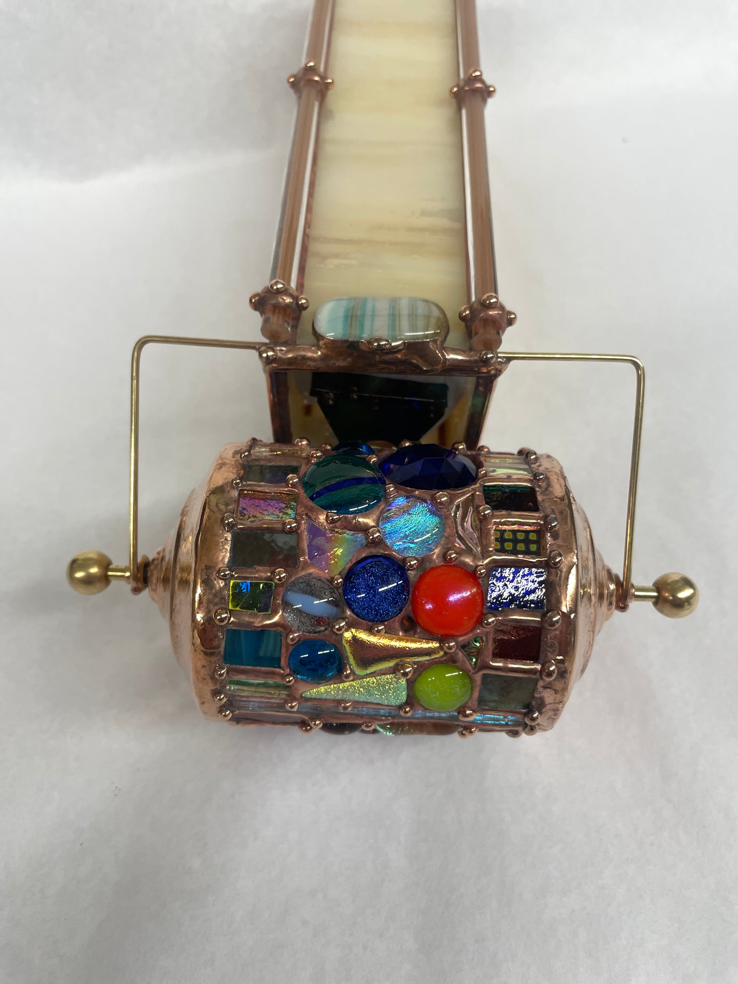 Stained Glass Kaleidoscope "Wishes", Handmade By Sue Rioux.