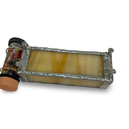 Mini Stained Glass Kaleidoscope In Light Browns By Nancy and Alan Lindenmier
