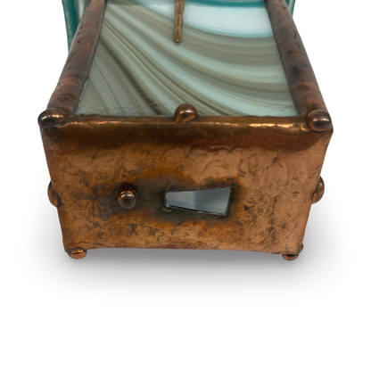 "Teal Dragonfly Stained Glass Kaleidoscope By Sue Rioux