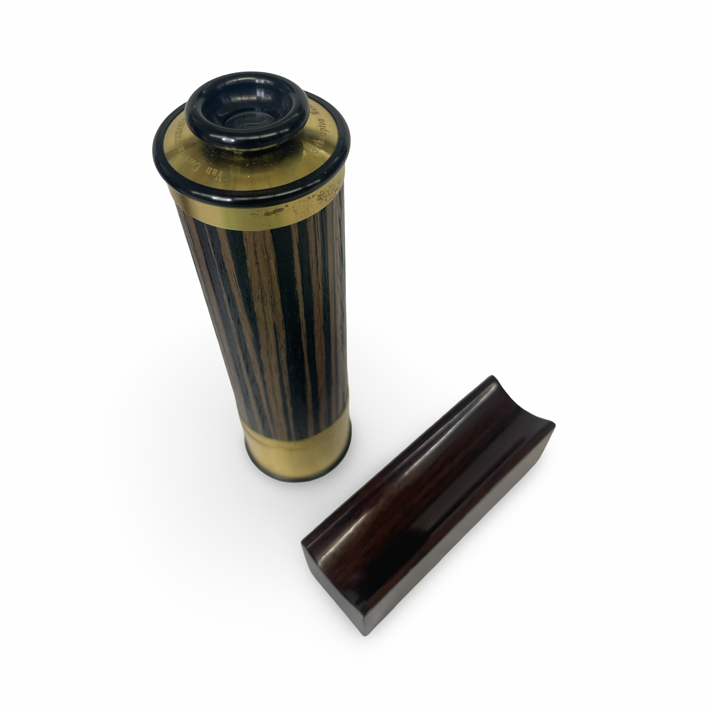Vintage Kaleidoscope " Chesterwood" with wooden base and origional wooden matching case.By VanCort Instruments.