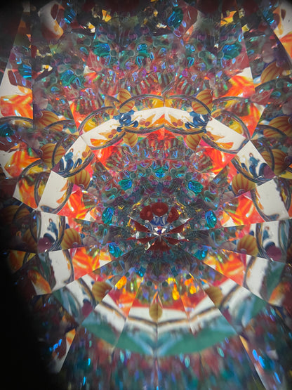 "Teal Dragonfly Stained Glass Kaleidoscope By Sue Rioux