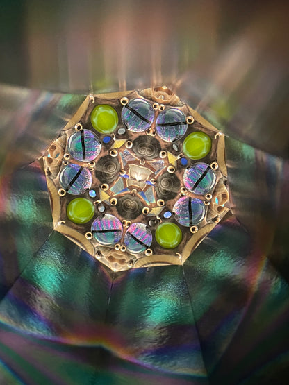 Stained Glass Kaleidoscopes, "Sea Breeze" 2025 By Artist Sue Rioux.
