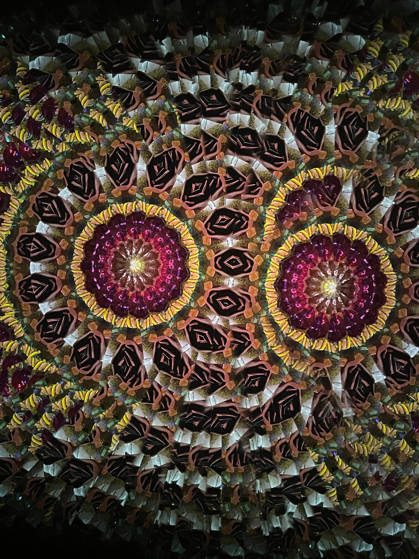 Wooden Kaleidoscope, Handheld in  Pomelle 2025 By Artists Carol and Mark Reynolds.