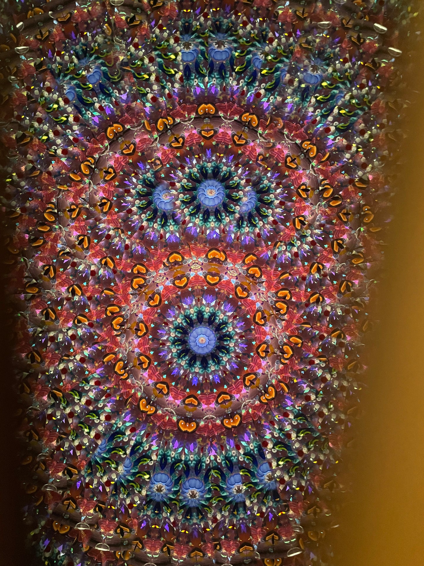 Wooden Kaleidoscopes, "Figured Dark Wood Handheld" 2025 by Artists Carol and Mark Reynolds.