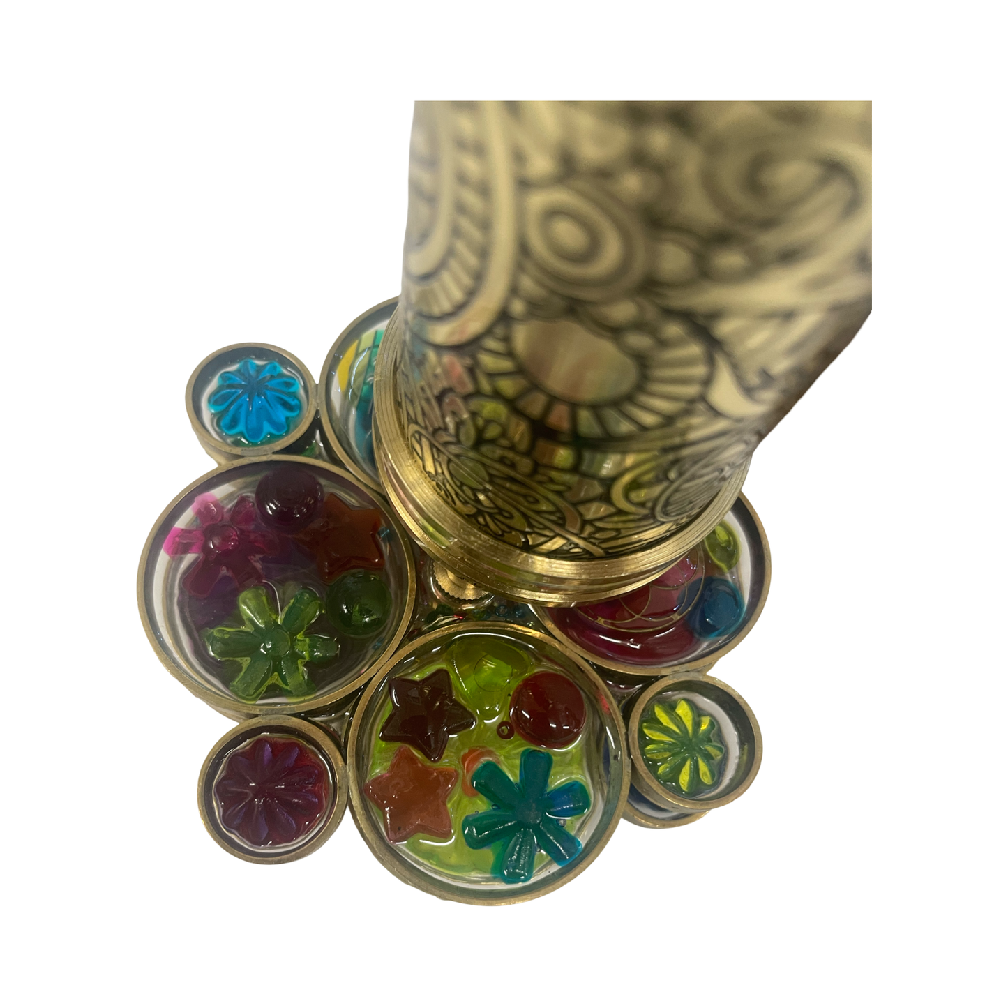 Brass Kaleidoscope "Floral Garden Brass Wheels"