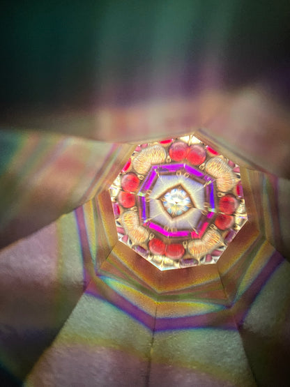 Stained Glass Kaleidoscope "Wishes", Handmade By Sue Rioux.