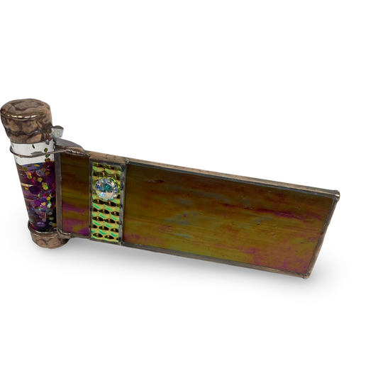 Kaleidoscope, "Orient Express" Stained Glass Exterior with Oil Filled Kaleidoscope By Kaleidoscope Artist, Joanne Flattow- Jacobs