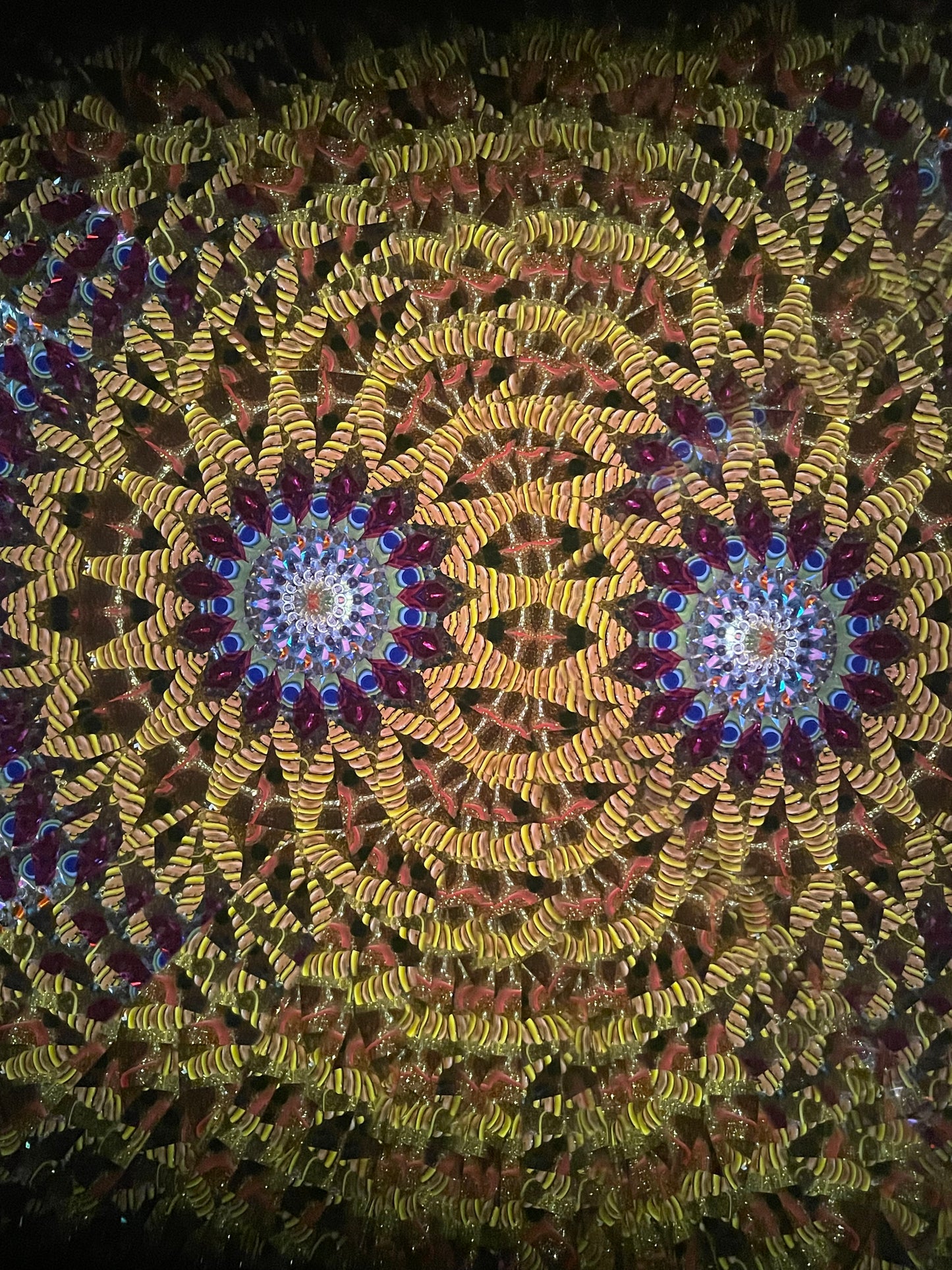 Wooden Kaleidoscope, Handheld in  Pomelle 2025 By Artists Carol and Mark Reynolds.