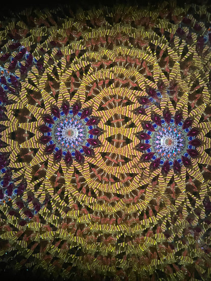 Wooden Kaleidoscope, Handheld in  Pomelle 2025 By Artists Carol and Mark Reynolds.