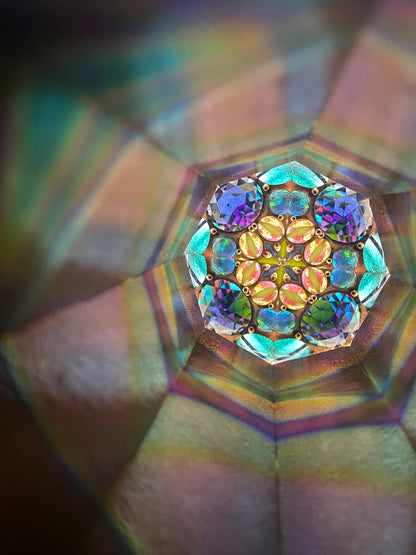 Stained Glass Kaleidoscope "Wishes", Handmade By Sue Rioux.