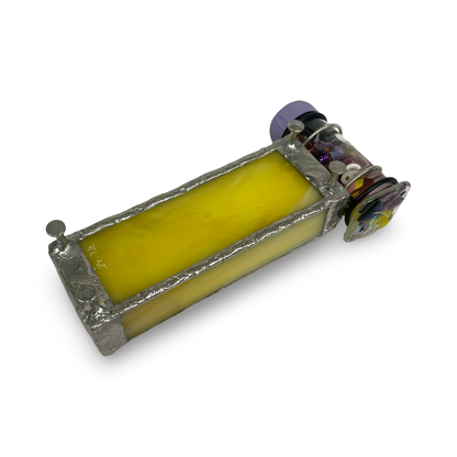 Mini Stained Glass Kaleidoscope In Yellow By Nancy and Alan Lindenmier