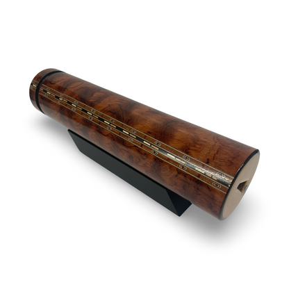 Wooden Kaleidoscope, Handheld in  Pomelle 2025 By Artists Carol and Mark Reynolds.