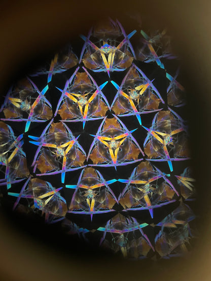 Spalted Maple Polorized Kaleidoscope by Earle Mc Neil 3 mirror system new December 2025