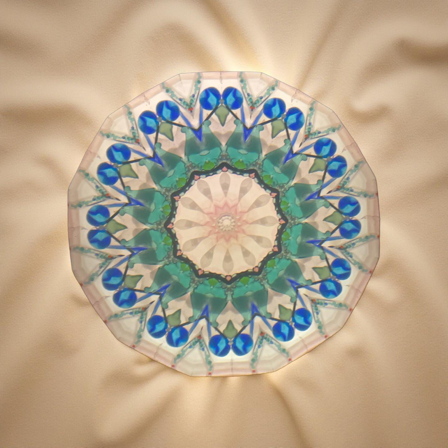Stained Glass Kaleidoscope "Mandalay in Pastels # 2 of 4 2025 By Charles Karadimos.