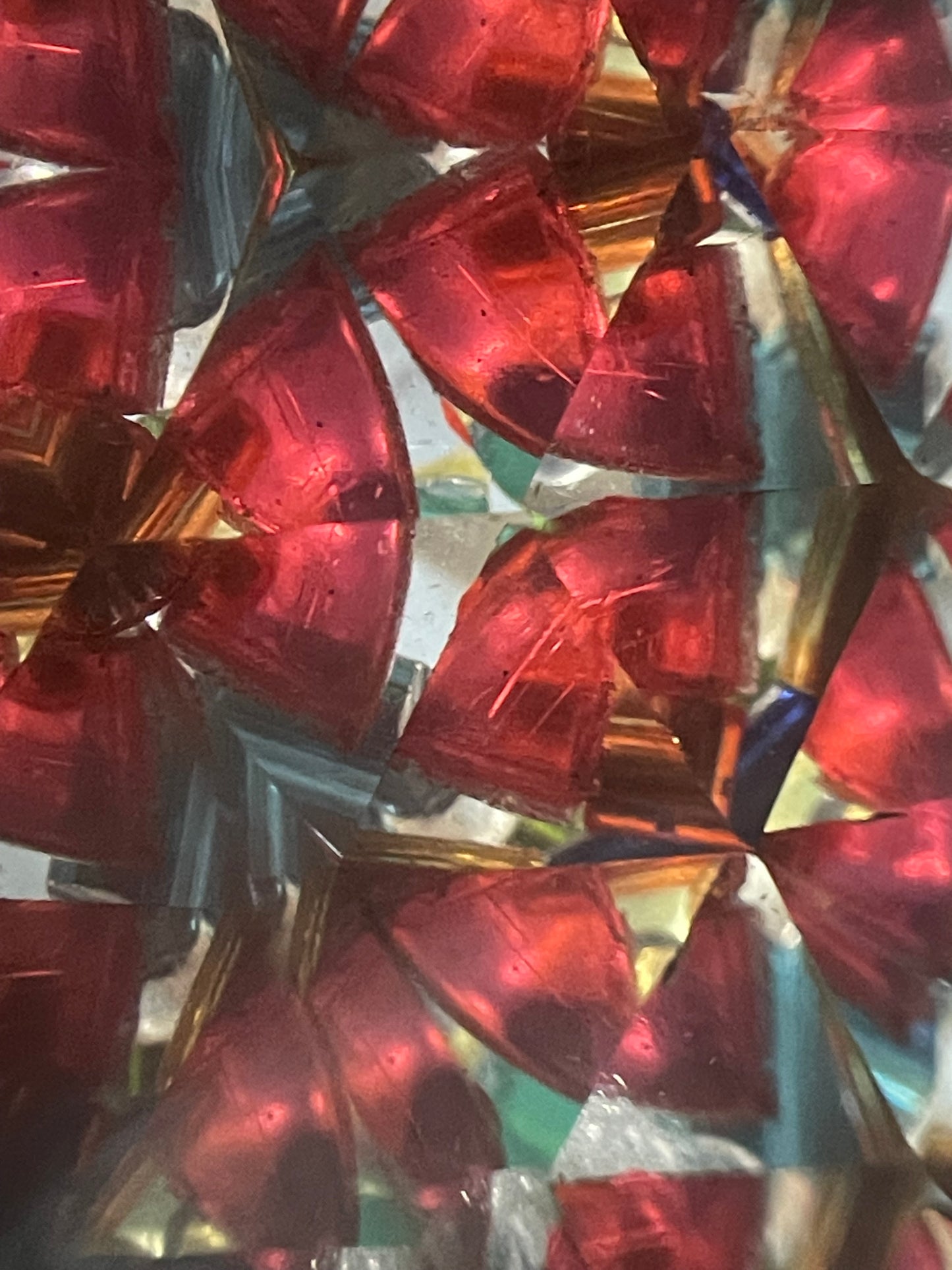 Kaleidoscope Necklace, Brass and Leaf Pattern By Jennifer.