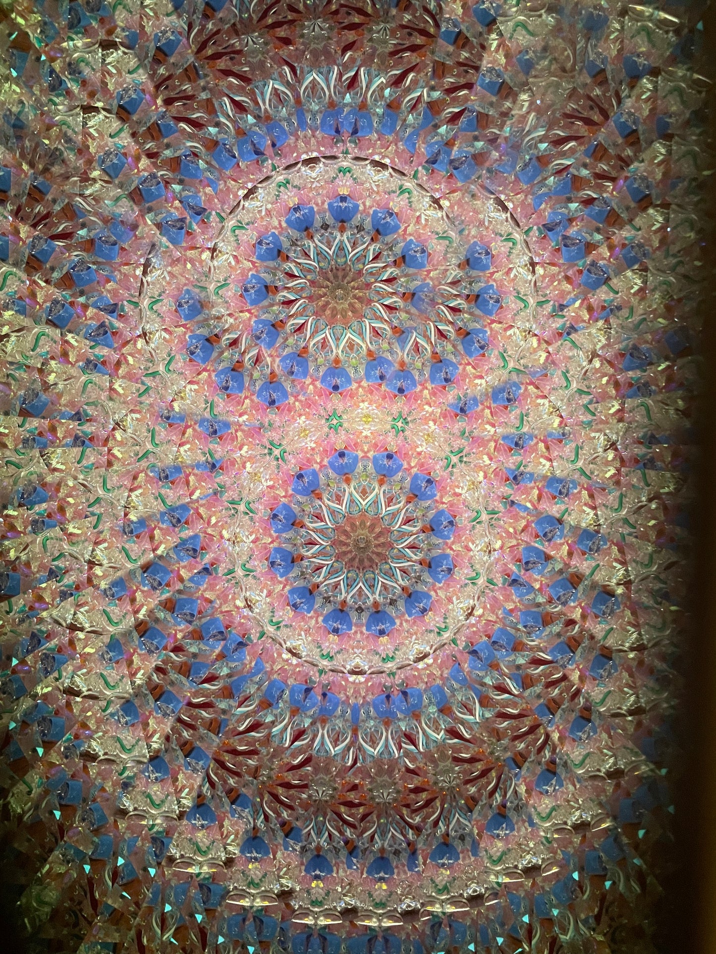 Wooden Kaleidoscope, Handheld in Quilted Sapele By Artists Carol and Mark Reynolds.