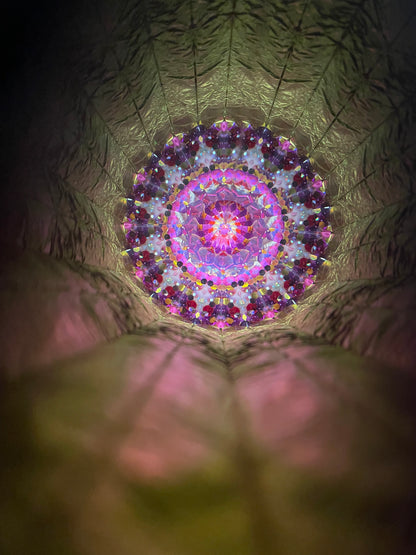 Kaleidoscope, "Orient Express" Stained Glass Exterior with Oil Filled Kaleidoscope By Kaleidoscope Artist, Joanne Flattow- Jacobs