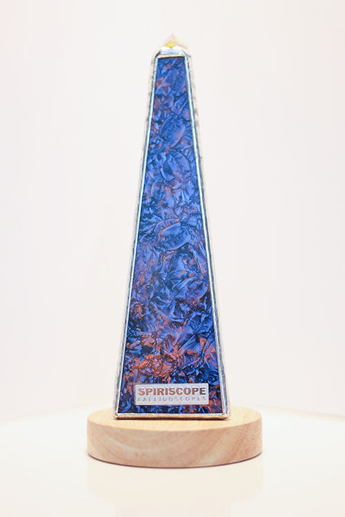 8 Inch Tall Kaleidoscope in Blue Stained Glass By Max of Spiriscope.