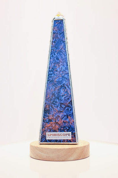 8 Inch Tall Kaleidoscope in Blue Stained Glass By Max of Spiriscope.