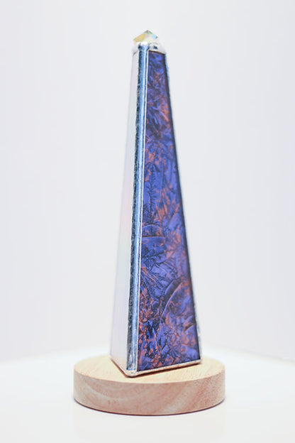 8 Inch Tall Kaleidoscope in Blue Stained Glass By Max of Spiriscope.