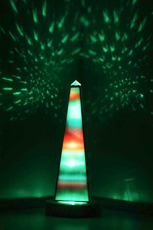 8 Inch Tall Kaleidoscope in Blue Stained Glass By Max of Spiriscope.