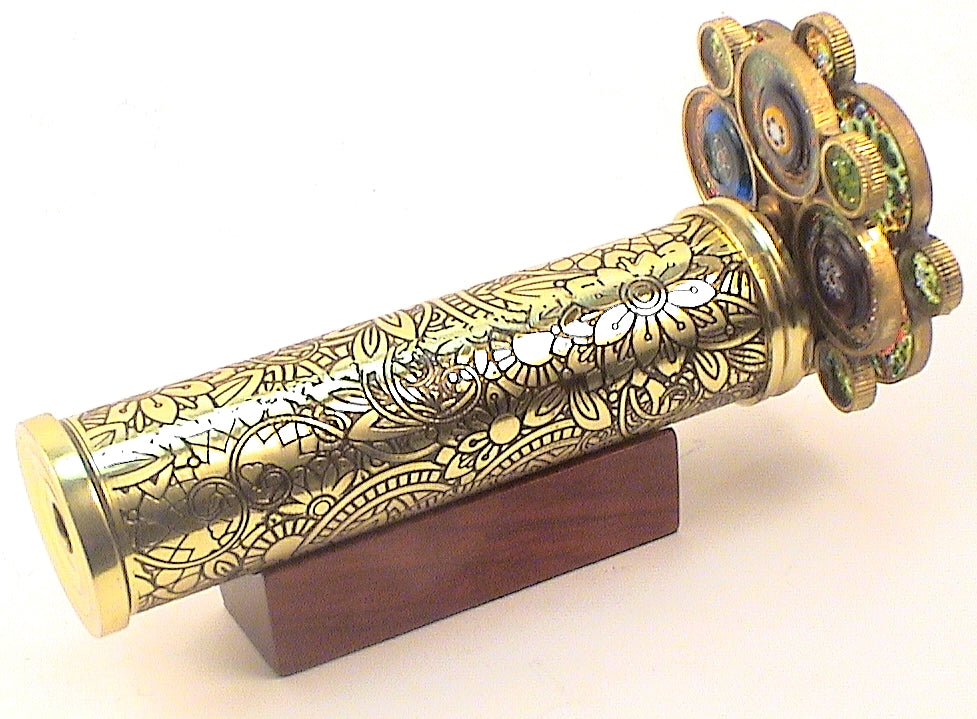 Brass Kaleidoscope "Floral Garden Brass Wheels"  main image
