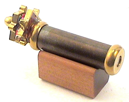 Roy Cohen's Brass Kaleidoscope with Wooden Base: Double Puzzle Wheel Model with Darker Brass Finish main image
