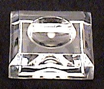 Clear Acrylic Marble /Sphere Bases Dimple Block # 581, 1 1/2 inches Square by 1/2 Inches Tall. main image