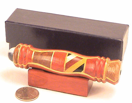Handcrafted Teleidoscope 4.5 Inch long with Laminated Padauk and other Solid Woods by N&J Enterprises - Kaleidoscopes To You main image