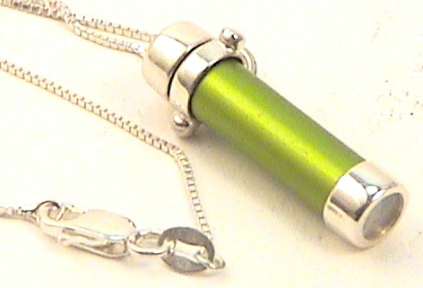 Kaleidoscope Necklace, Sterling Silver "SGA in Lime Green" By Healys main image