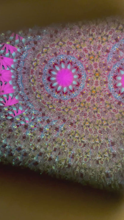 Wooden Kaleidoscope, Handheld in Quilted Sapele By Artists Carol and Mark Reynolds.