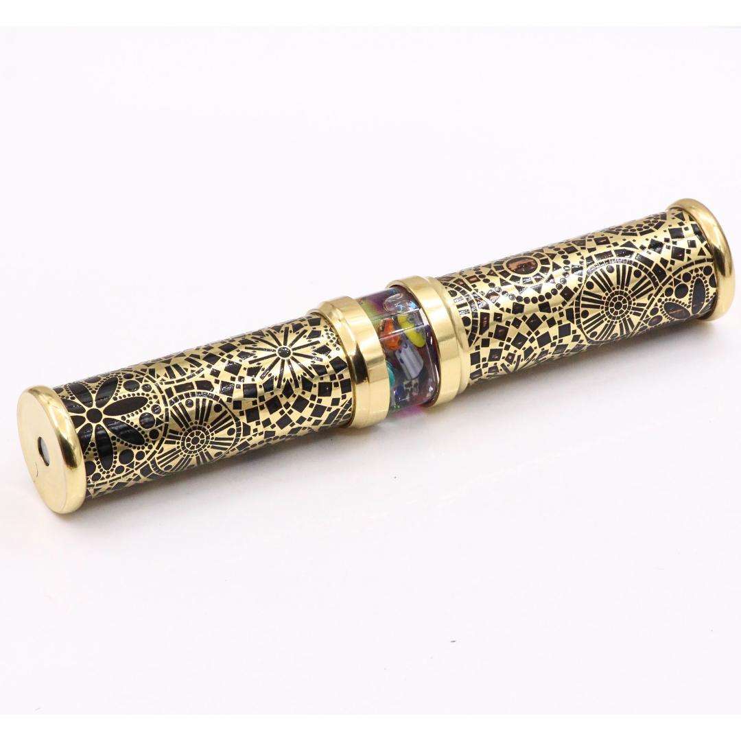 Unique Wedding Gifts, Wedding Kaleidoscope in Brass with Wooden Stand By Artist Karl Schilling.